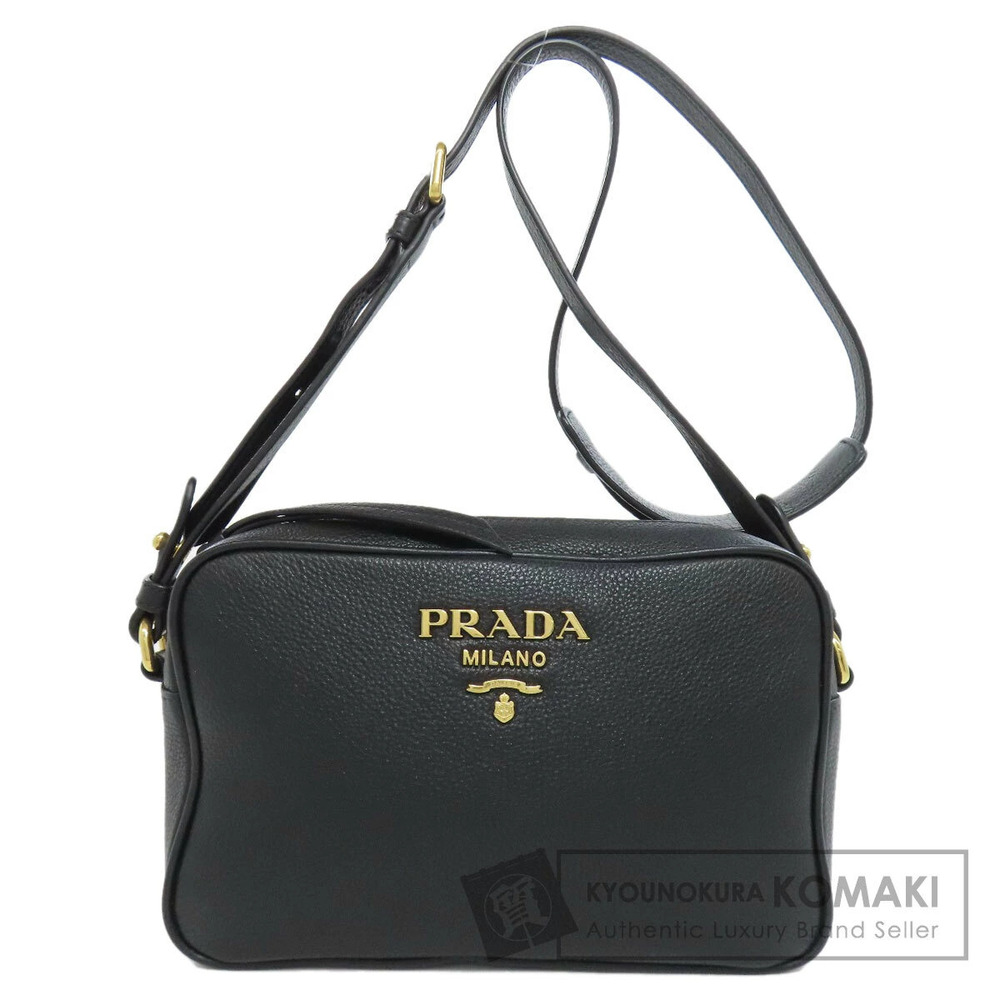 Prada Black Vitello Phenix Camera Crossbody Bag